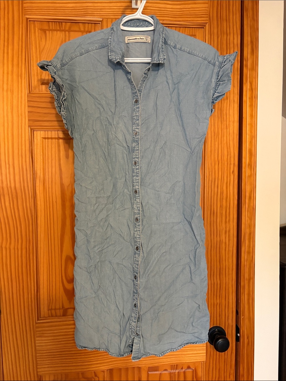 Abercrombie & Fitch Light Blue Denim Button-Down Dress